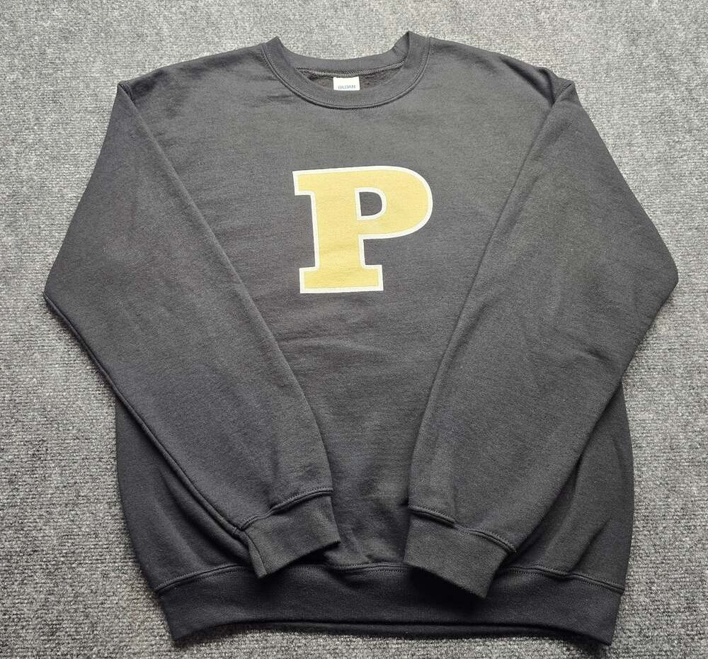 Purdue Boilermakers Gildan Black P Varsity Block Sweatshirt Medium